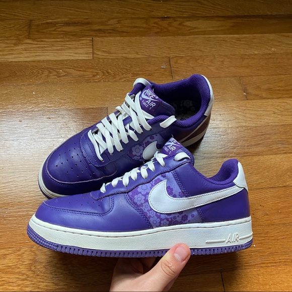 Women’s Purple Nike Air Force Ones Low Tops